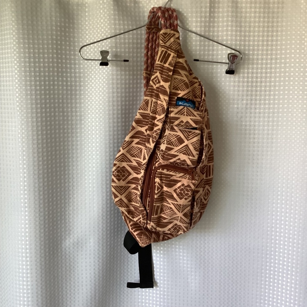 KAVU Rope Sling Bag Crossbody Aztec Geometric "Clear Above Visibility Unlimited" - Picture 1 of 15